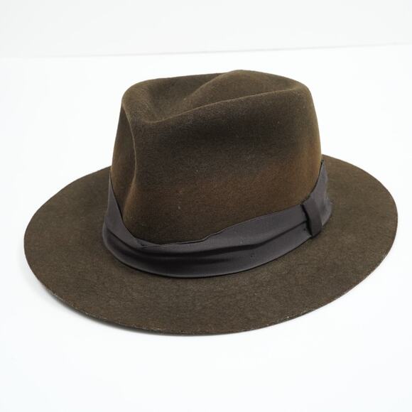 Vintage 1984 Indiana Jones Fedora Stetson Brown Felt Hat Size L - Picture 2 of 9